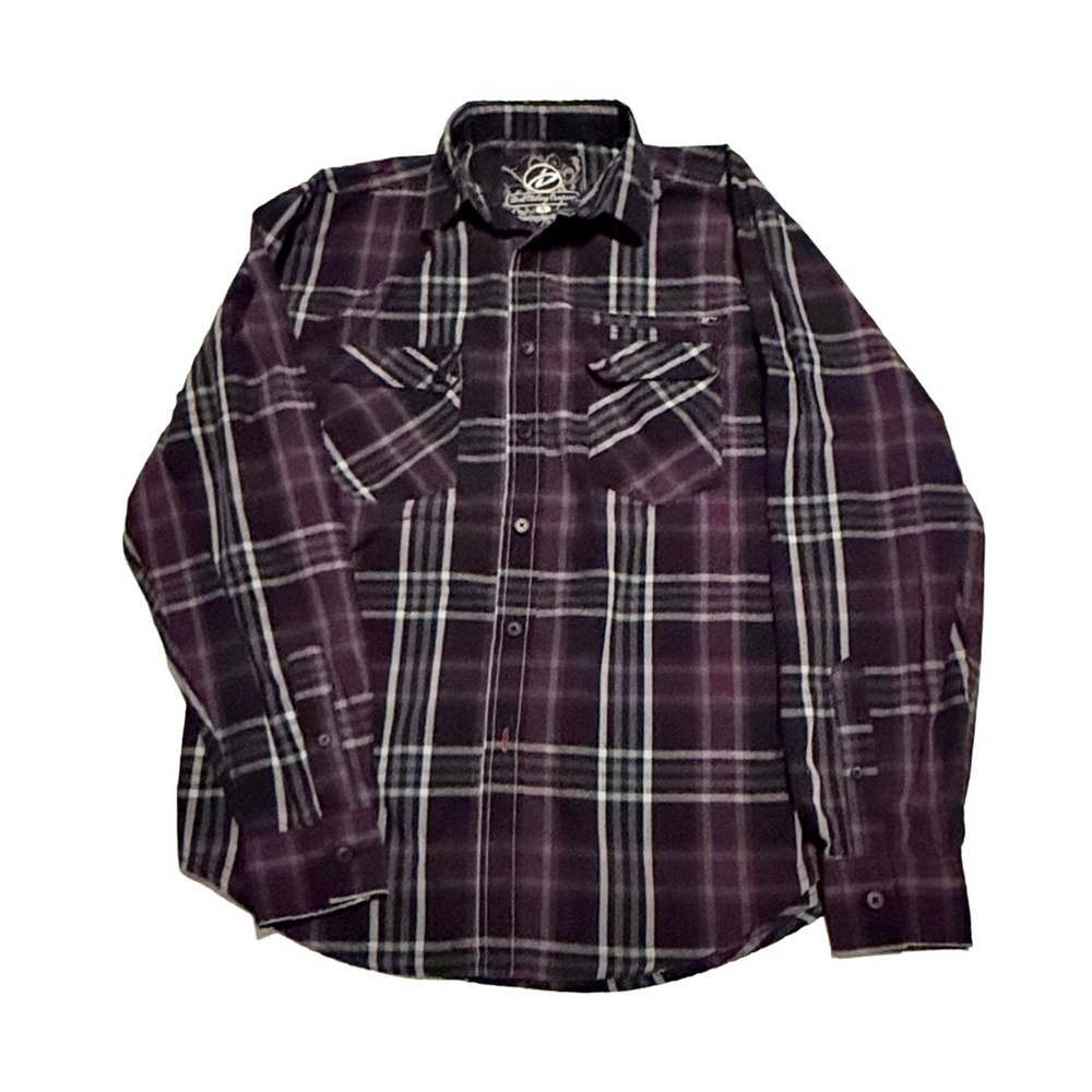 Drill Clothing Company Mens Plaid Long Sleeve Shirt Size Small Retro Streetwear